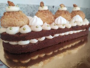 Dessert de fêtes chocolat et cacahuètes