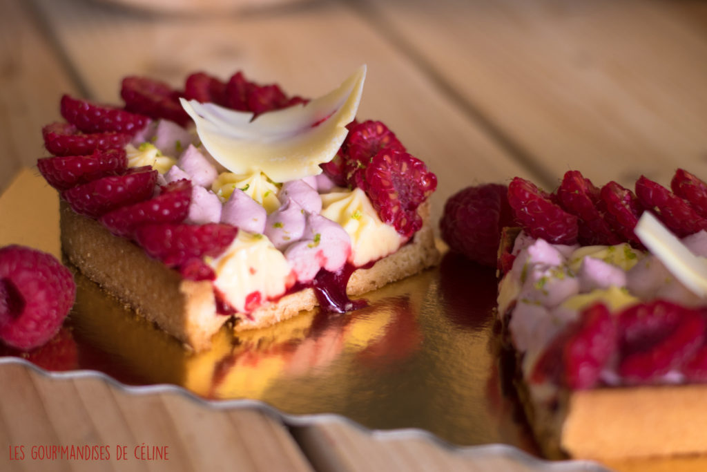 Tarte citron et framboises