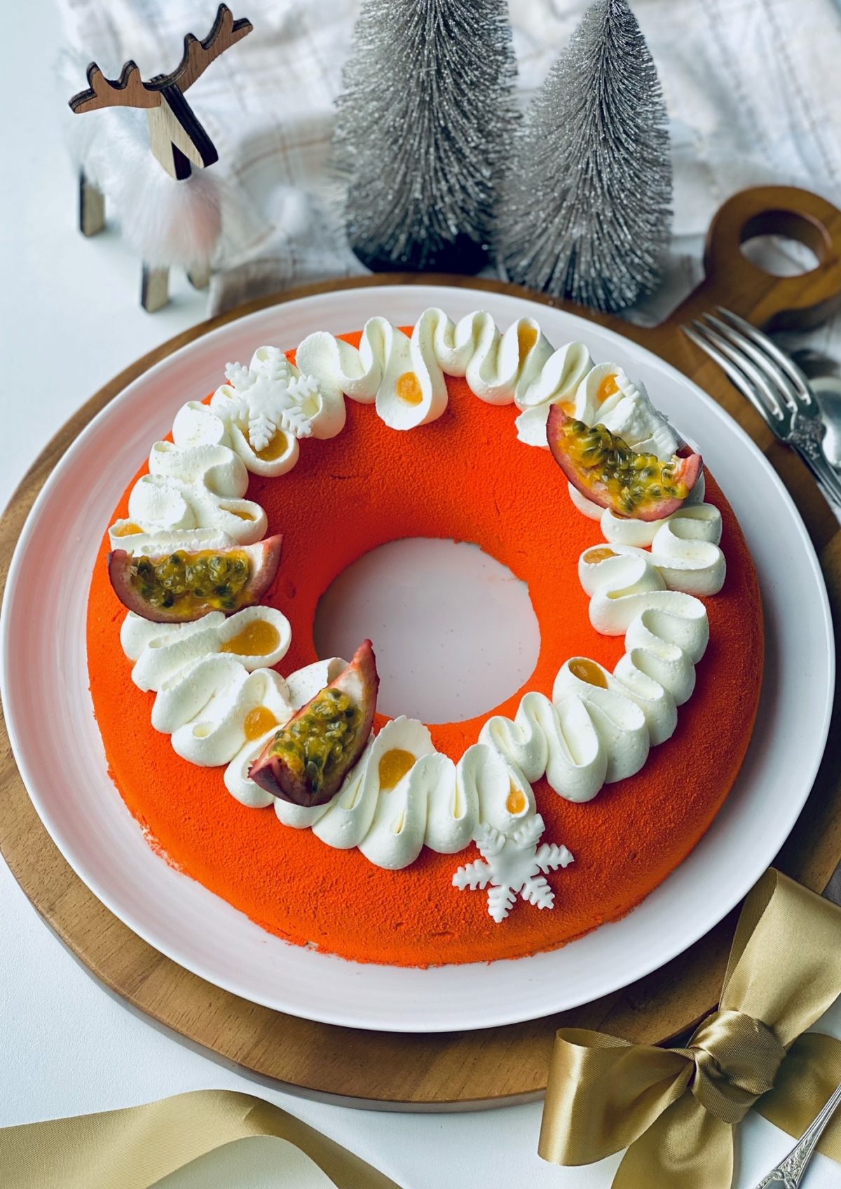 Couronne chocolat & fruits de la passion Défi Gourmand Noël