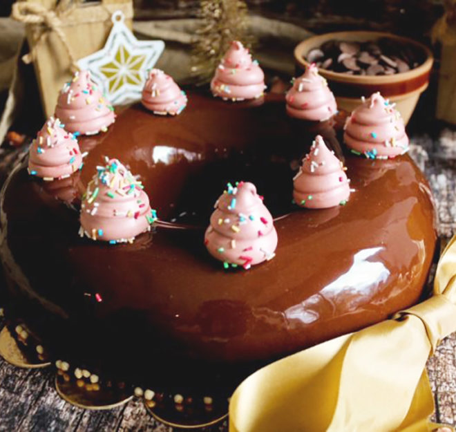 Couronne de noël tout chocolat