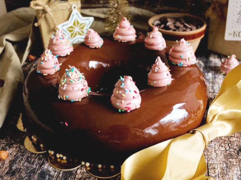 Couronne de noël tout chocolat