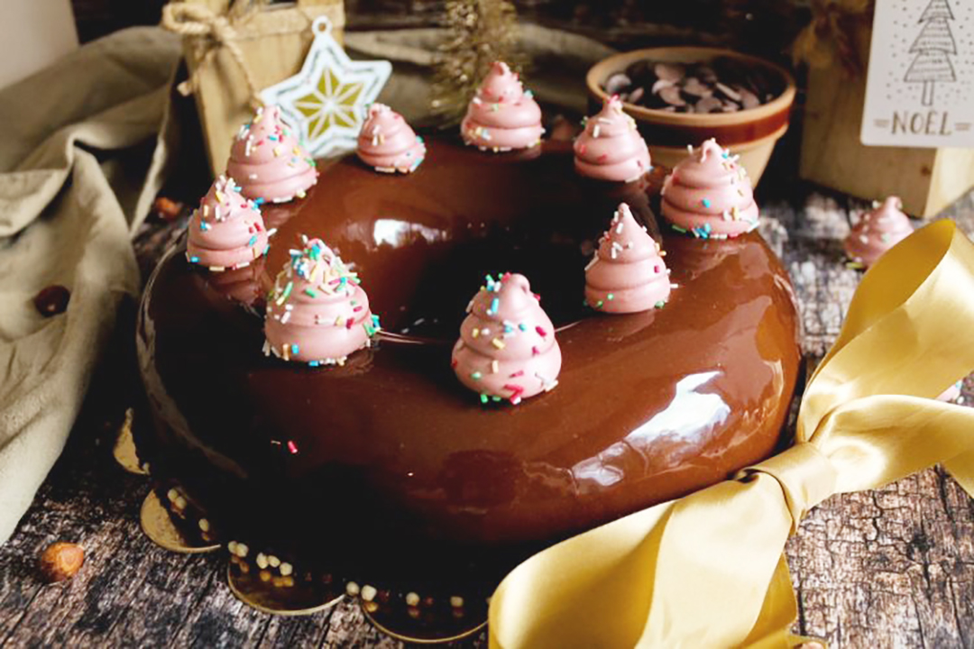 Couronne de noël tout chocolat