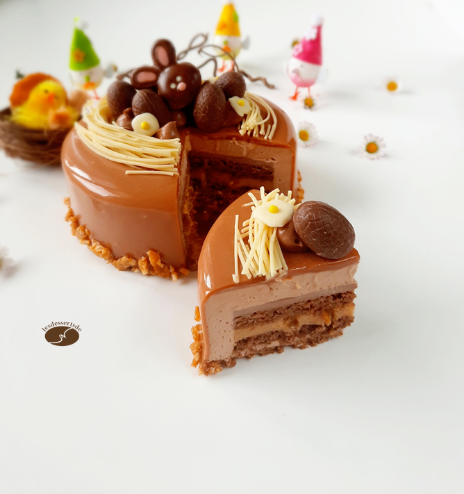 Entremets chocolat praliné