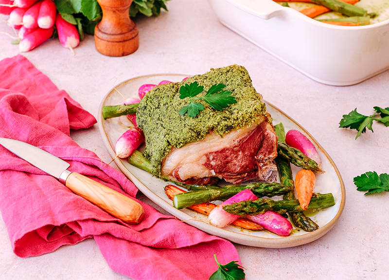 Carré d'agneau en croûte d'herbes