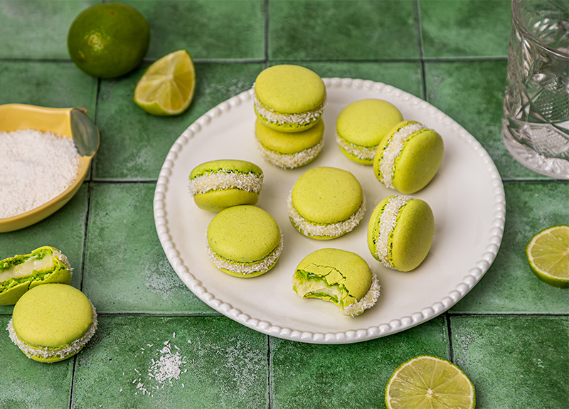 Macarons coco & citron vert