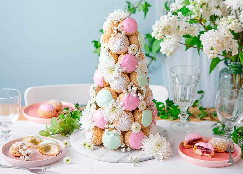 Croquembouche pistache & framboise