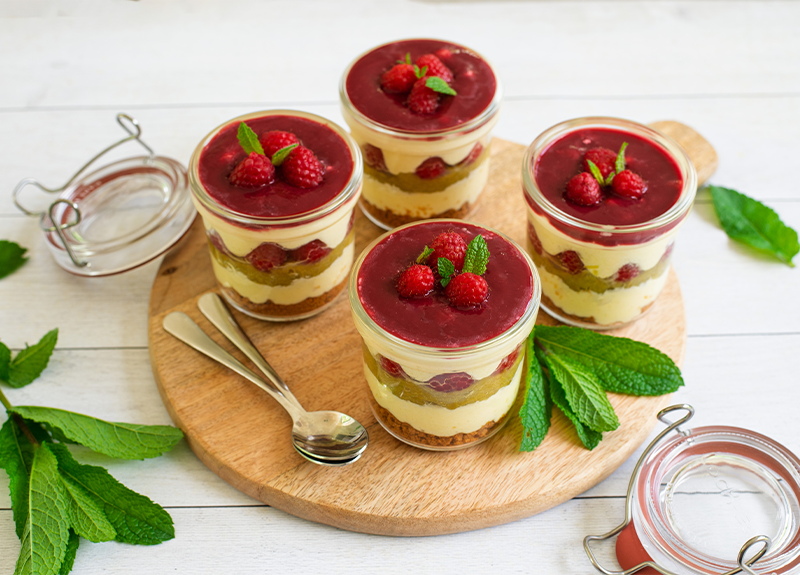 Tiramisu framboise & rhubarbe