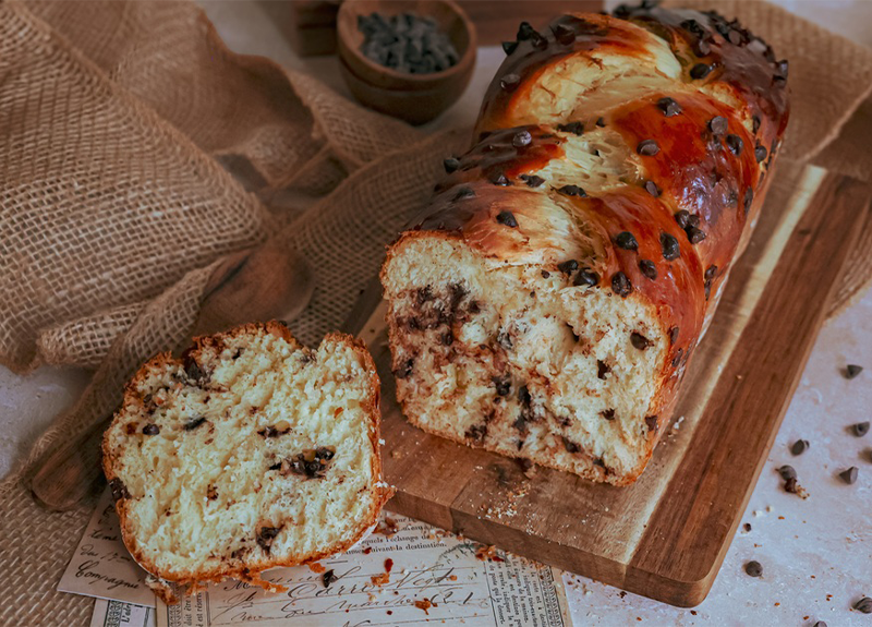 Brioche tressée aux pépites de chocolat