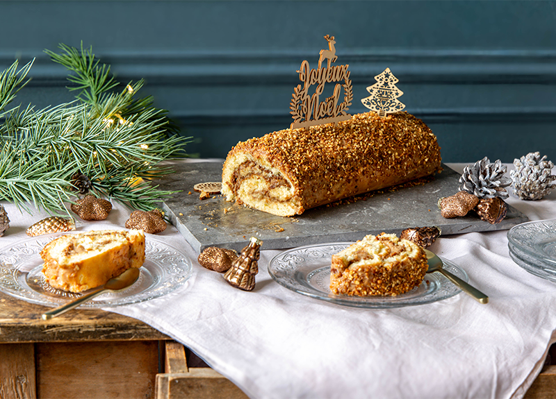 Bûche roulée au praliné