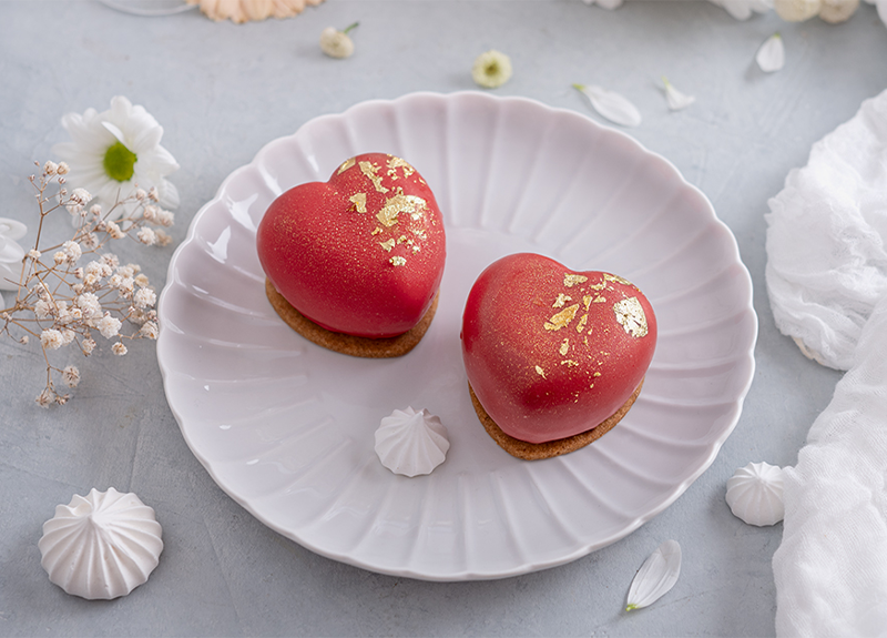 Entremets framboise et pistache