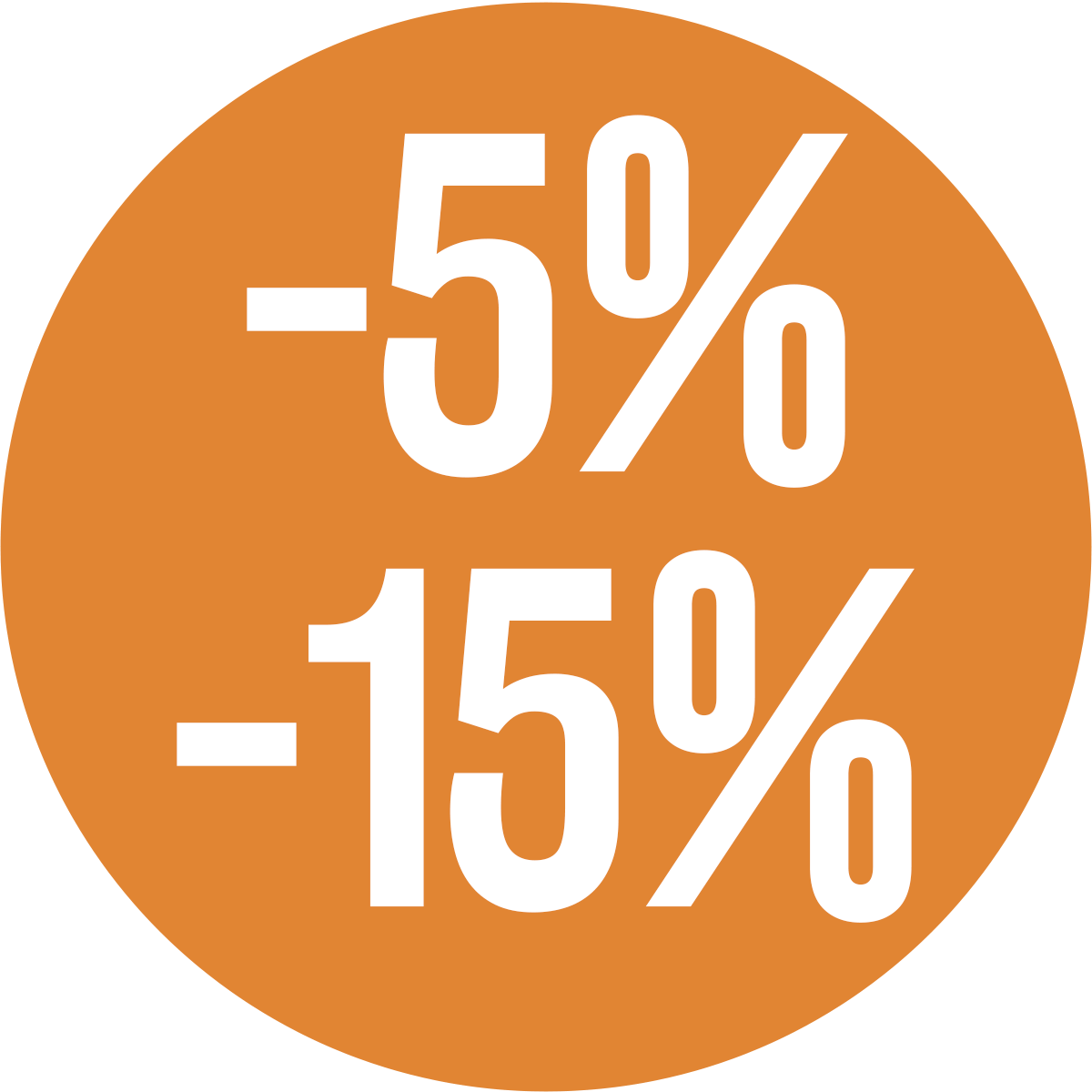 Soldes -5% à -15%