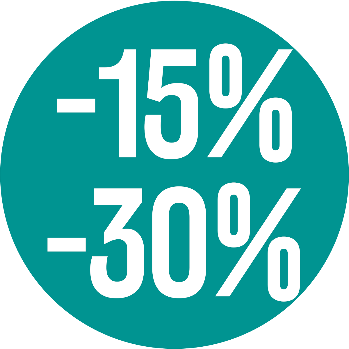 Soldes -15% à -30%