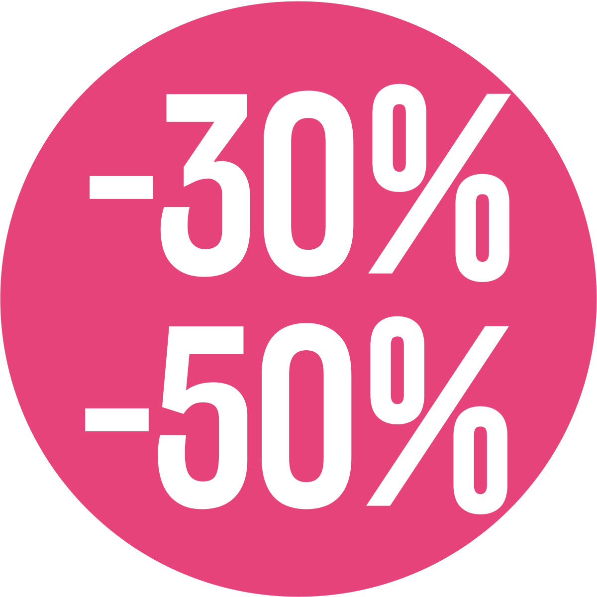 Soldes -30% à -50%