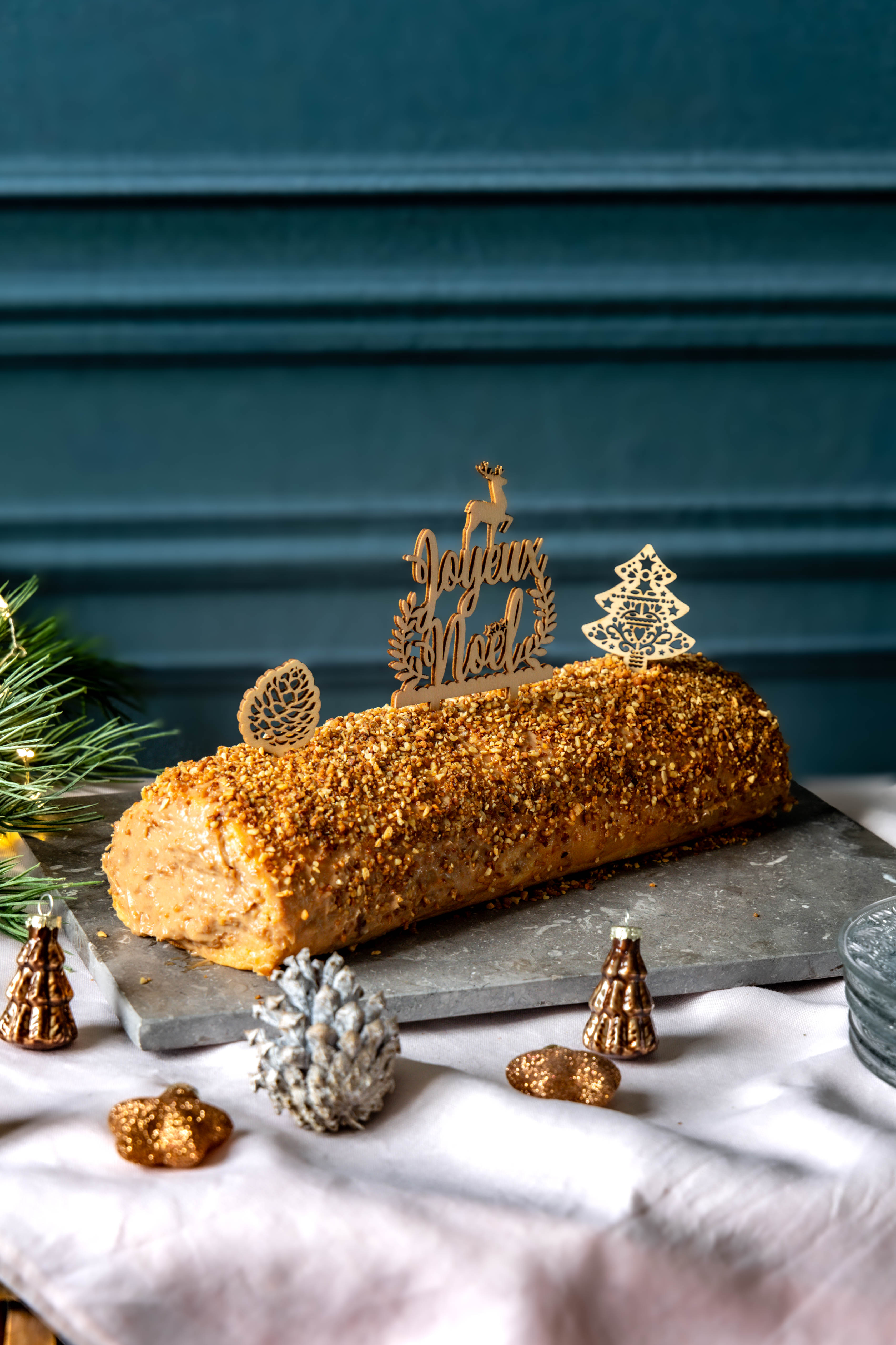 bûche roulée praliné