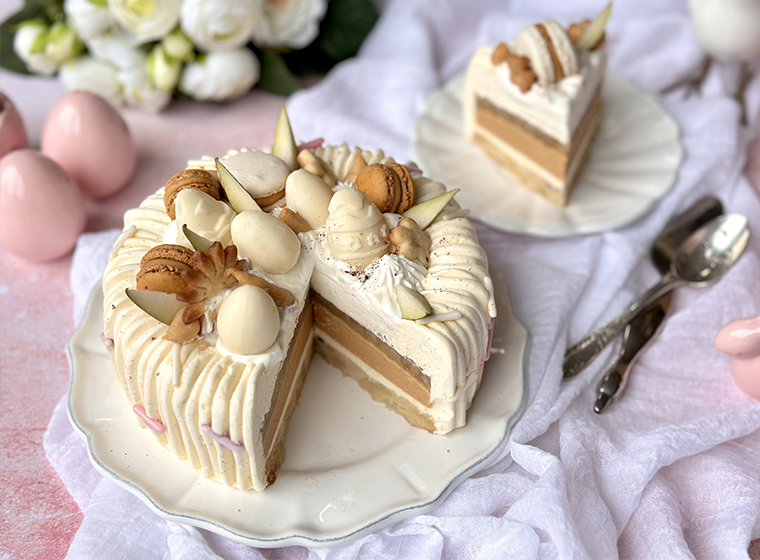 Entremets de Pâques Poire Caramel